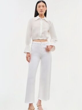 Jonathan Simkhai White Cropped Blouse